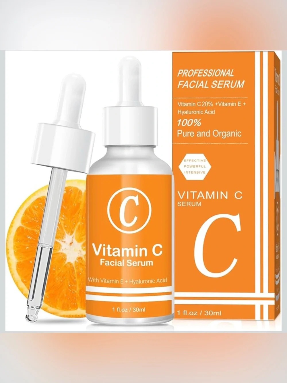 Vitamin C Facial Serum with Hyaluronic Acid - Orange